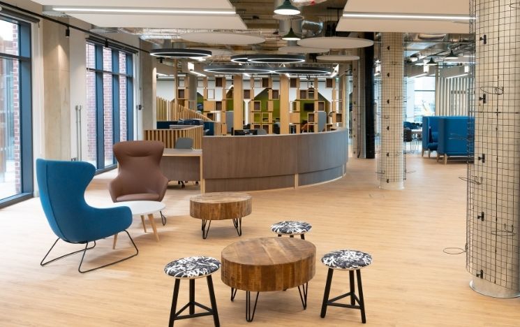 The foyer in the new Student Centre